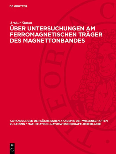 Cover image for Über Untersuchungen am ferromagnetischen Träger des Magnettonbandes, isbn: 9783112755303