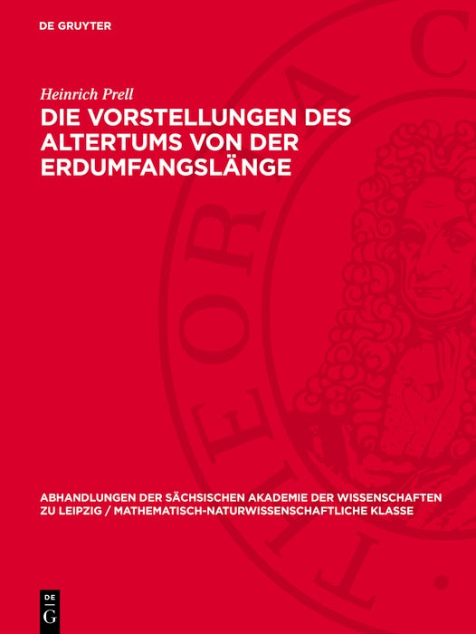 Cover image for Die Vorstellungen des Altertums von der Erdumfangslänge, isbn: 9783112755648