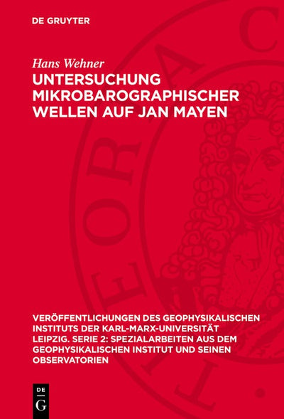 Cover image for Untersuchung mikrobarographischer Wellen auf Jan Mayen, isbn: 9783112756508