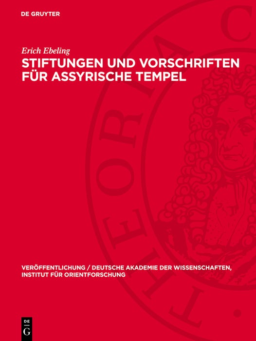 Cover image for Stiftungen und Vorschriften für assyrische Tempel, isbn: 9783112766286