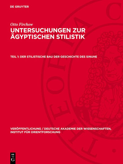Cover image for Der stilistische Bau der Geschichte des Sinuhe, isbn: 9783112766507