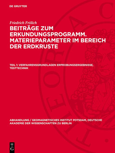 Cover image for Verfahrensgrundlagen Erprobungsergebnisse, Testtechnik, isbn: 9783112766781