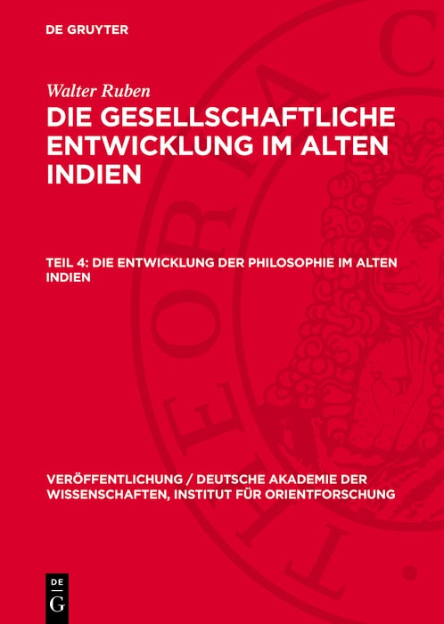 Cover image for Die Entwicklung der Philosophie im alten Indien, isbn: 9783112770825