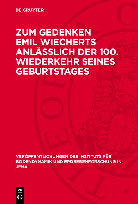 Cover image for Zum Gedenken Emil Wiecherts anlässlich der 100. Wiederkehr seines Geburtstages, isbn: 9783112774144