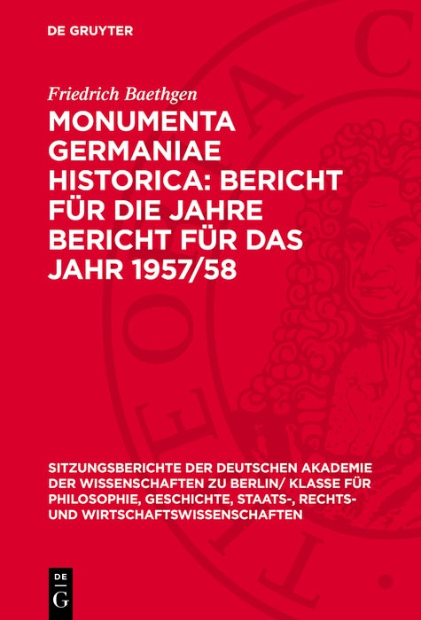 Cover image for Monumenta Germaniae Historica: Bericht für die Jahre Bericht für das Jahr 1957/58, isbn: 9783112775226