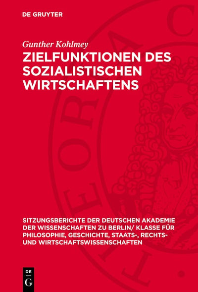 Cover image for Zielfunktionen des sozialistischen Wirtschaftens, isbn: 9783112775684