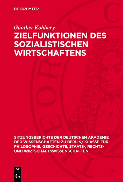 Cover image for Zielfunktionen des sozialistischen Wirtschaftens, isbn: 9783112775684