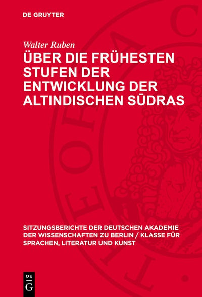 Cover image for Über die frühesten Stufen der Entwicklung der altindischen Sūdras, isbn: 9783112775820