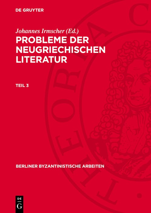Cover image for Probleme der neugriechischen Literatur. Teil 3, isbn: 9783112778067