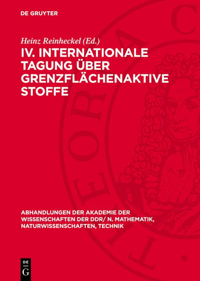 Cover image for IV. Internationale Tagung über Grenzflächenaktive Stoffe, isbn: 9783112779064