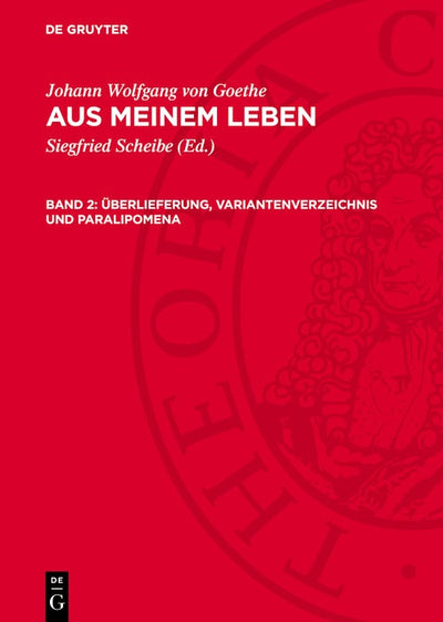 Cover image for Überlieferung, Variantenverzeichnis und Paralipomena, isbn: 9783112780725