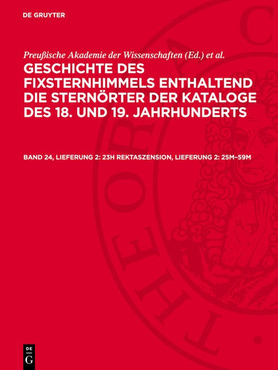 Cover image for 23h Rektaszension, Lieferung 2: 25m–59m, isbn: 9783112782125