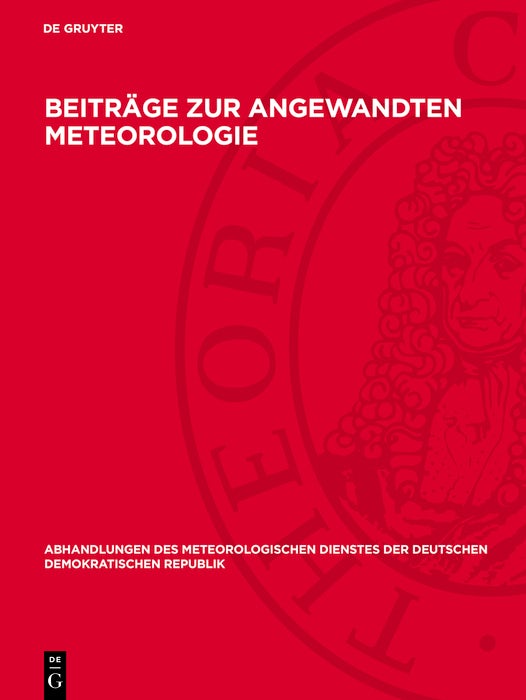 Cover image for Beiträge zur angewandten Meteorologie, isbn: 9783112783429