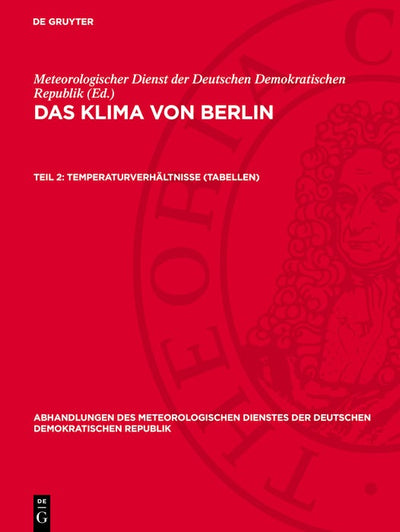 Cover image for Temperaturverhältnisse (Tabellen), isbn: 9783112783566