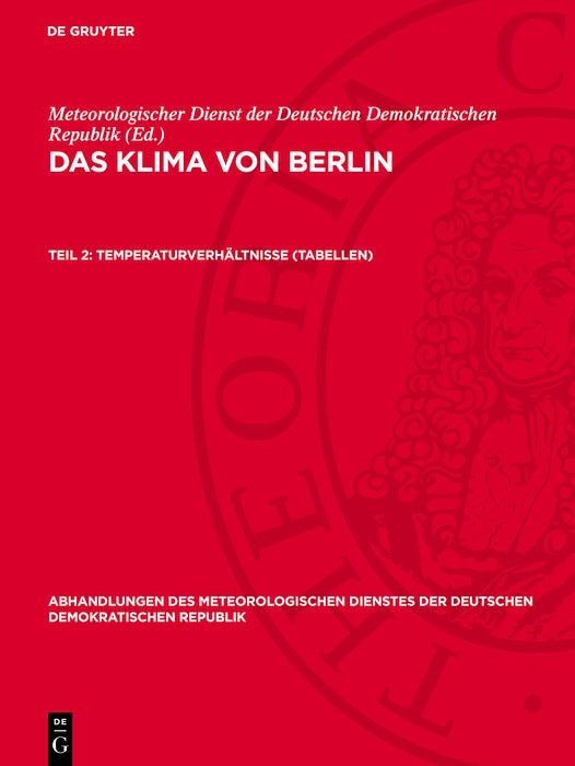 Cover image for Temperaturverhältnisse (Tabellen), isbn: 9783112783566