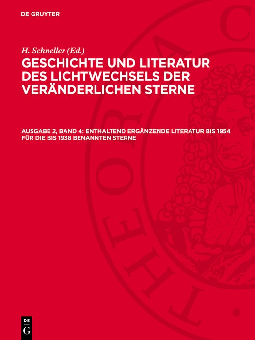 Cover image for Enthaltend ergänzende Literatur bis 1954 für die bis 1938 benannten Sterne, isbn: 9783112784440