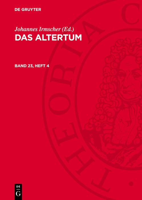 Cover image for Das Altertum. Band 23, Heft 4, isbn: 9783112785782
