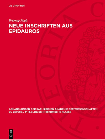 Cover image for Neue Inschriften aus Epidauros, isbn: 9783112786383