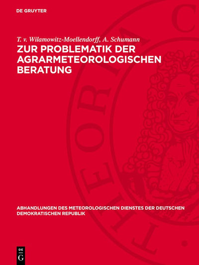 Cover image for Zur Problematik der agrarmeteorologischen Beratung, isbn: 9783112786949