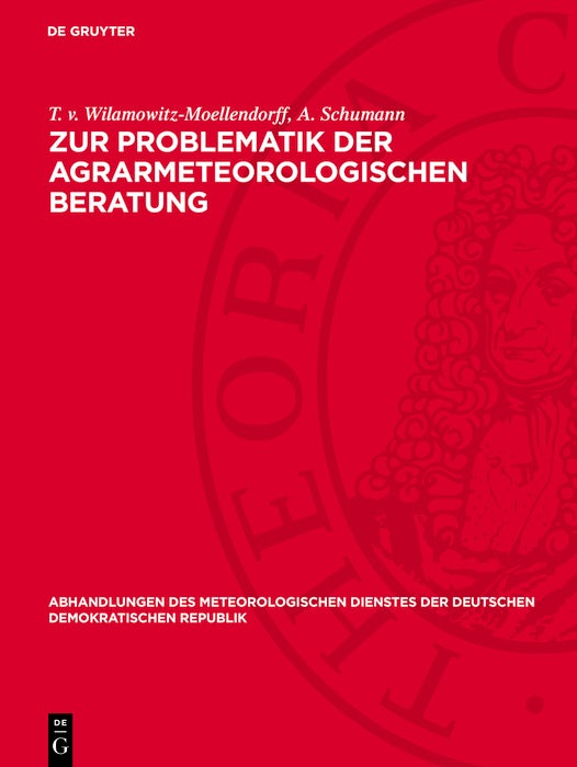 Cover image for Zur Problematik der agrarmeteorologischen Beratung, isbn: 9783112786949