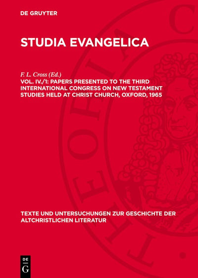 Cover image for Papers presented to the Third International Congress on New Testament Studies held at Christ Church, Oxford, 1965, isbn: 9783112787229
