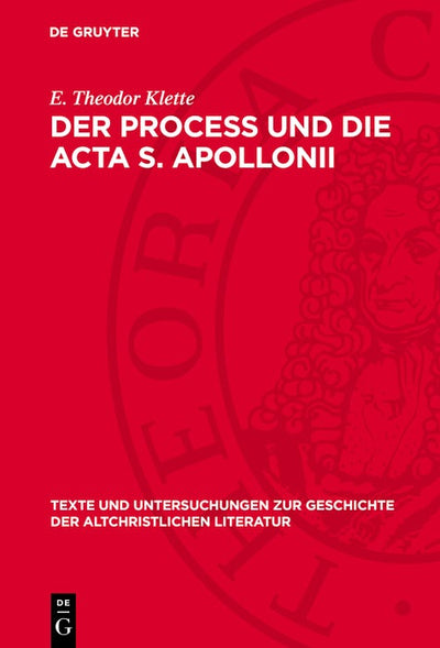 Cover image for Der Process und die Acta S. Apollonii, isbn: 9783112789261
