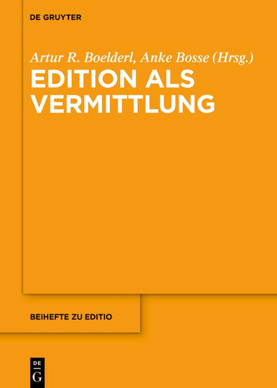Cover image for Edition als Vermittlung, isbn: 9783119145633