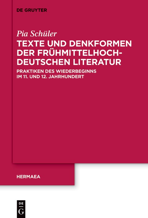 Cover image for Texte und Denkformen der frühmittelhochdeutschen Literatur, isbn: 9783119146456