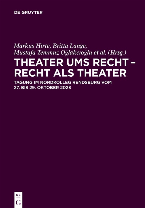 Cover image for Theater ums Recht – Recht als Theater, isbn: 9783119149921