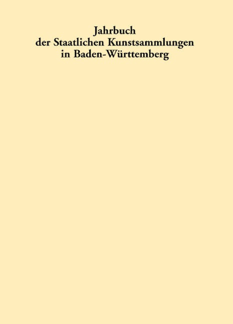 Book cover image for Jahrbuch der Staatlichen Kunstsammlungen in Baden-Württemberg / Jahrbuch der Staatlichen Kunstsammlungen in Baden-Württemberg ISBN: 9783422068094