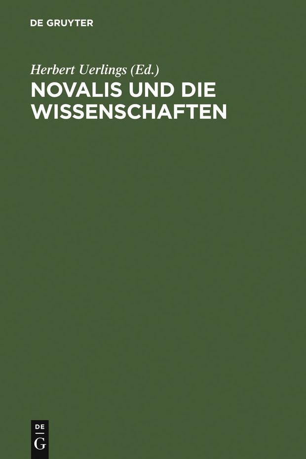 Cover image for Novalis und die Wissenschaften, isbn: 9783484107410