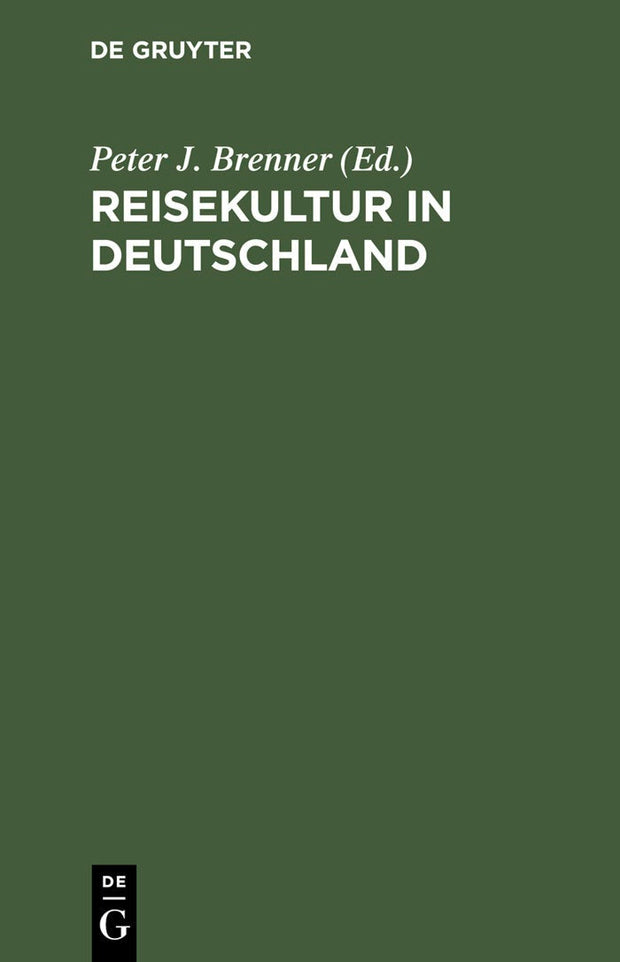 Cover image for Reisekultur in Deutschland, isbn: 9783484107649