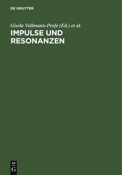Cover image for Impulse und Resonanzen, isbn: 9783484108103