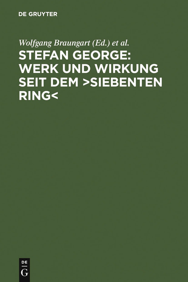 Cover image for Stefan George: Werk und Wirkung seit dem >Siebenten Ring<, isbn: 9783484108349