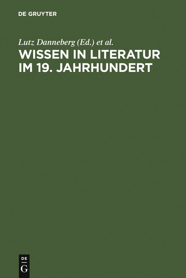 Cover image for Wissen in Literatur im 19. Jahrhundert, isbn: 9783484108431