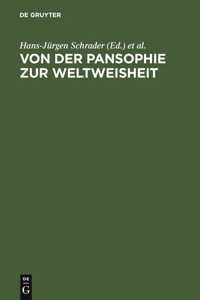 Cover image for Von der Pansophie zur Weltweisheit, isbn: 9783484108639