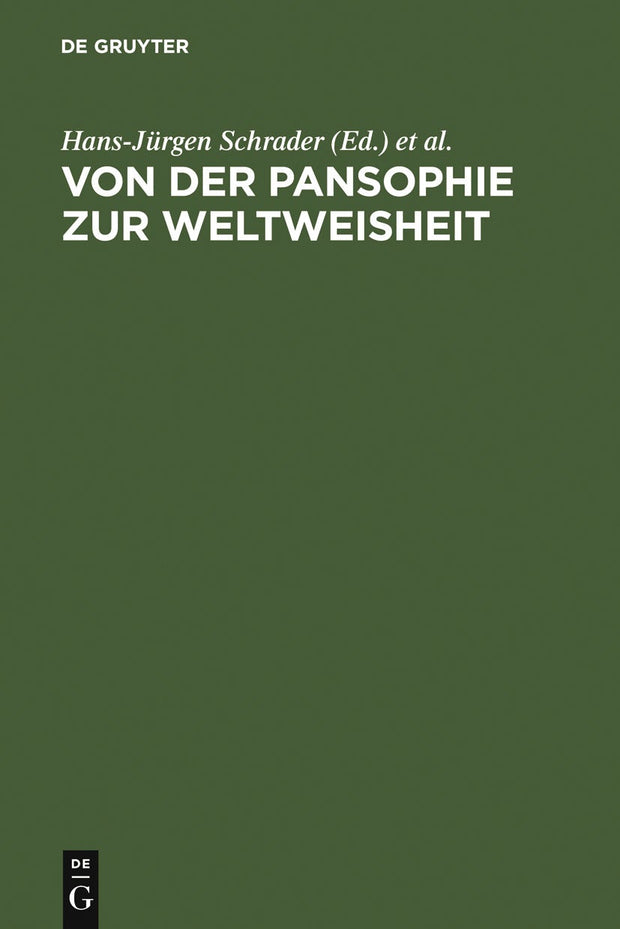 Cover image for Von der Pansophie zur Weltweisheit, isbn: 9783484108639