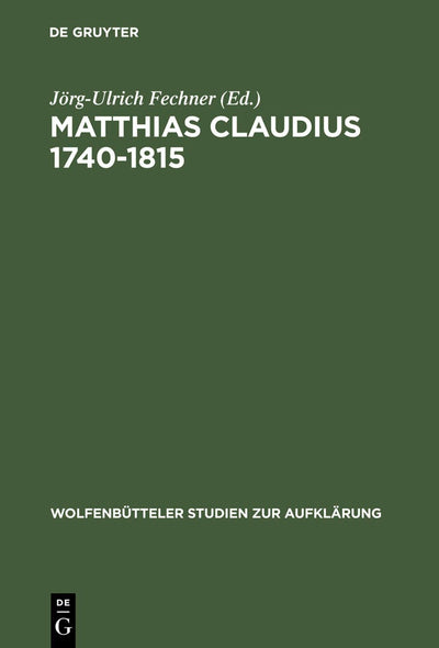 Cover image for Matthias Claudius 1740-1815, isbn: 9783484175211