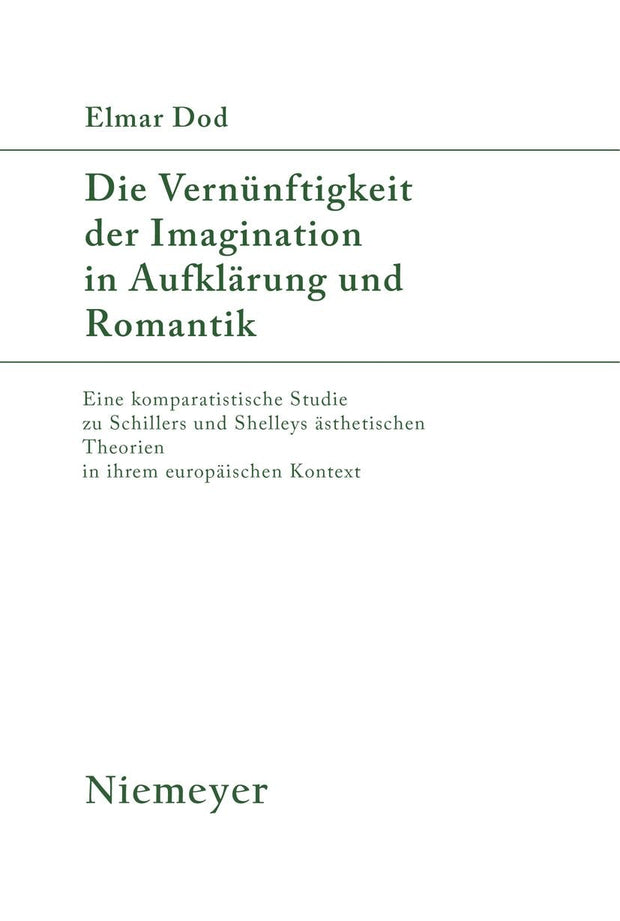Cover image for Die Vernünftigkeit der Imagination in Aufklärung und Romantik, isbn: 9783484180840