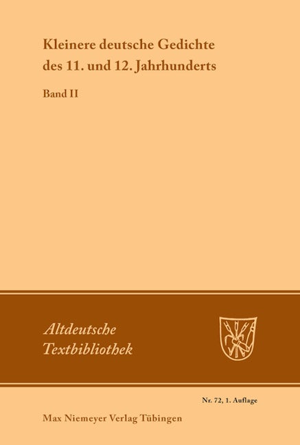 Kleinere deutsche Gedichte des 11. und 12. Jahrhunderts