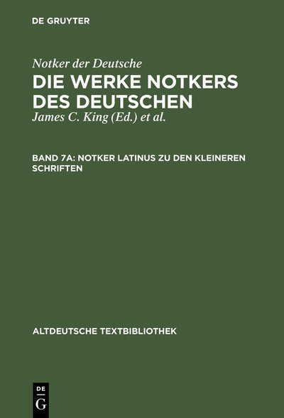 Cover image for Notker latinus zu den kleineren Schriften, isbn: 9783484212176
