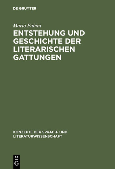 Entstehung und Geschichte der literarischen Gattungen