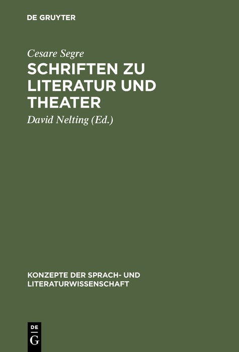 Cover image for Schriften zu Literatur und Theater, isbn: 9783484220645