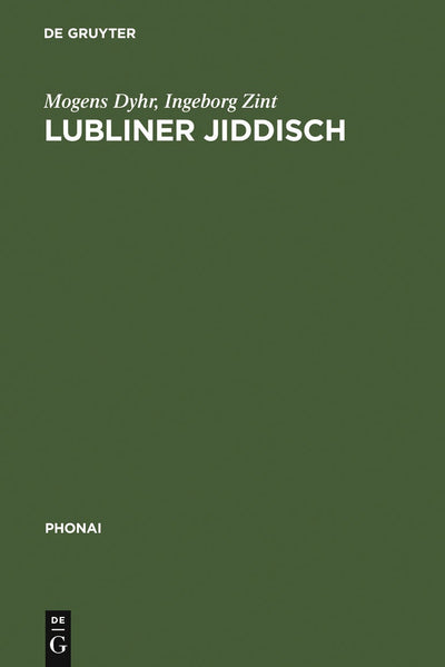 Cover image for Lubliner Jiddisch, isbn: 9783484231375