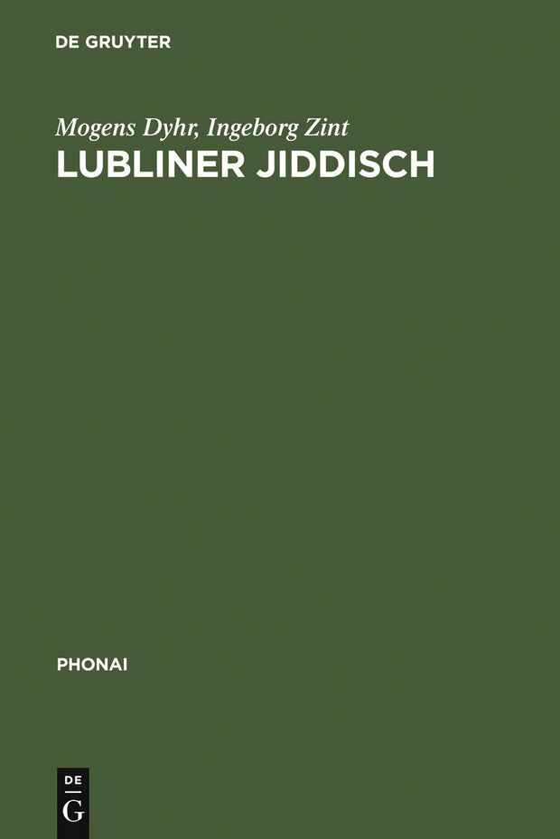 Cover image for Lubliner Jiddisch, isbn: 9783484231375