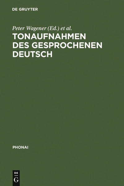 Cover image for Tonaufnahmen des gesprochenen Deutsch, isbn: 9783484231405