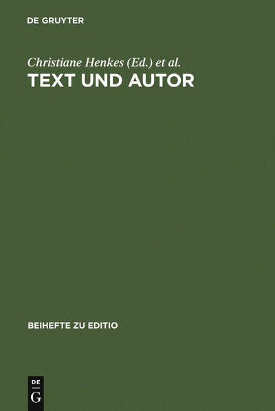 Cover image for Text und Autor, isbn: 9783484295155
