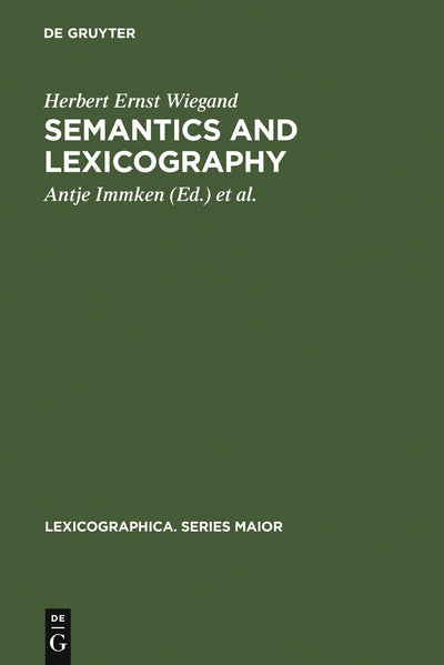 Cover image for Semantics and Lexicography, isbn: 9783484309975