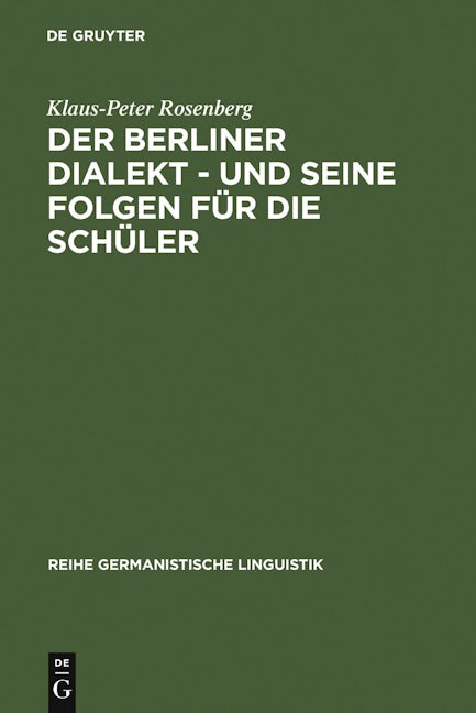 Der Berliner Dialekt - und seine Folgen für die Schüler