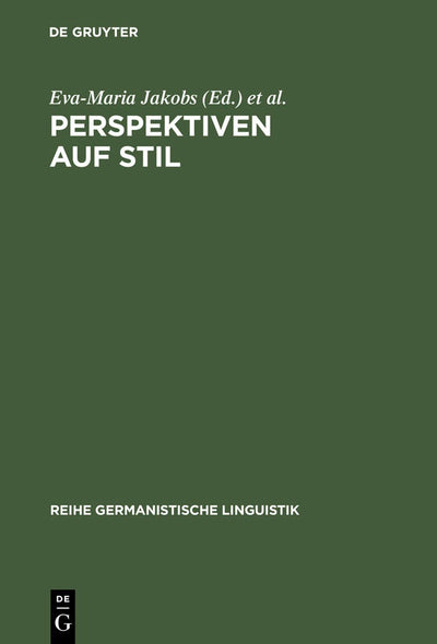Cover image for Perspektiven auf Stil, isbn: 9783484312265